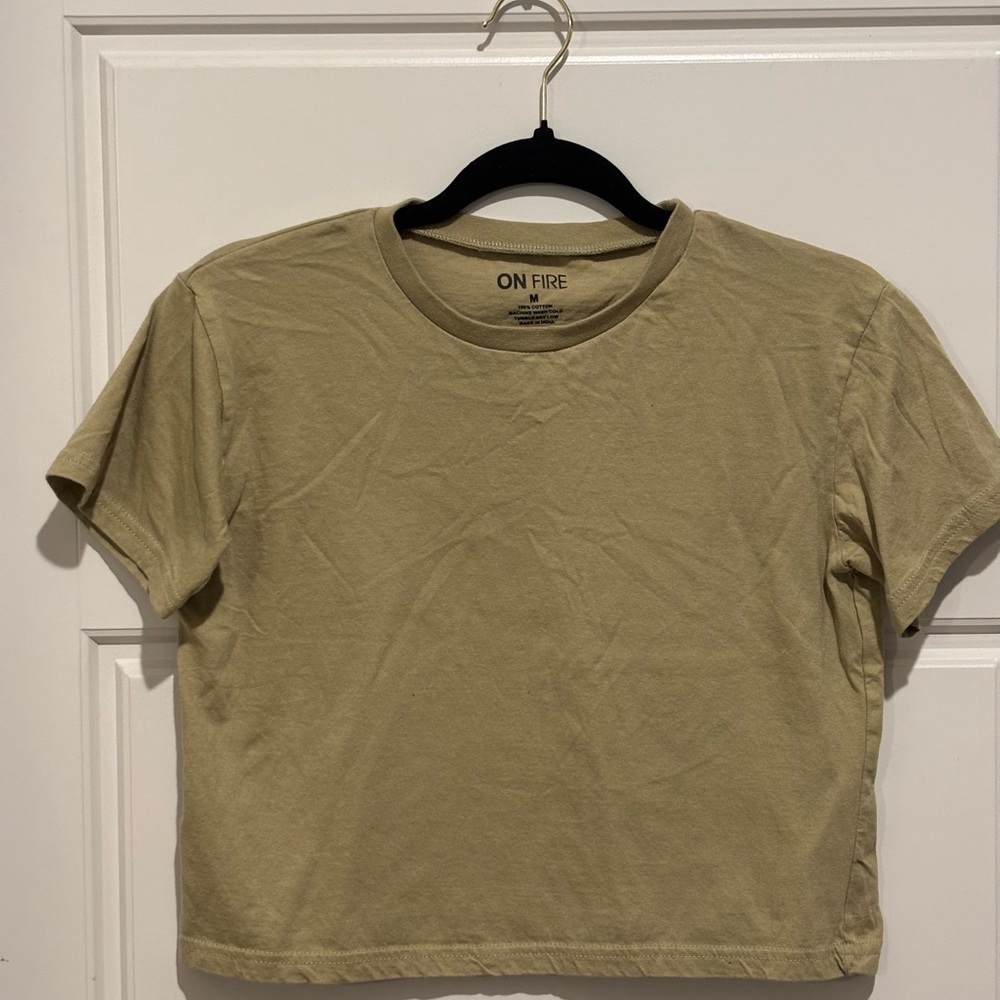 On Fire Women's Beige Short Sleeve Tee